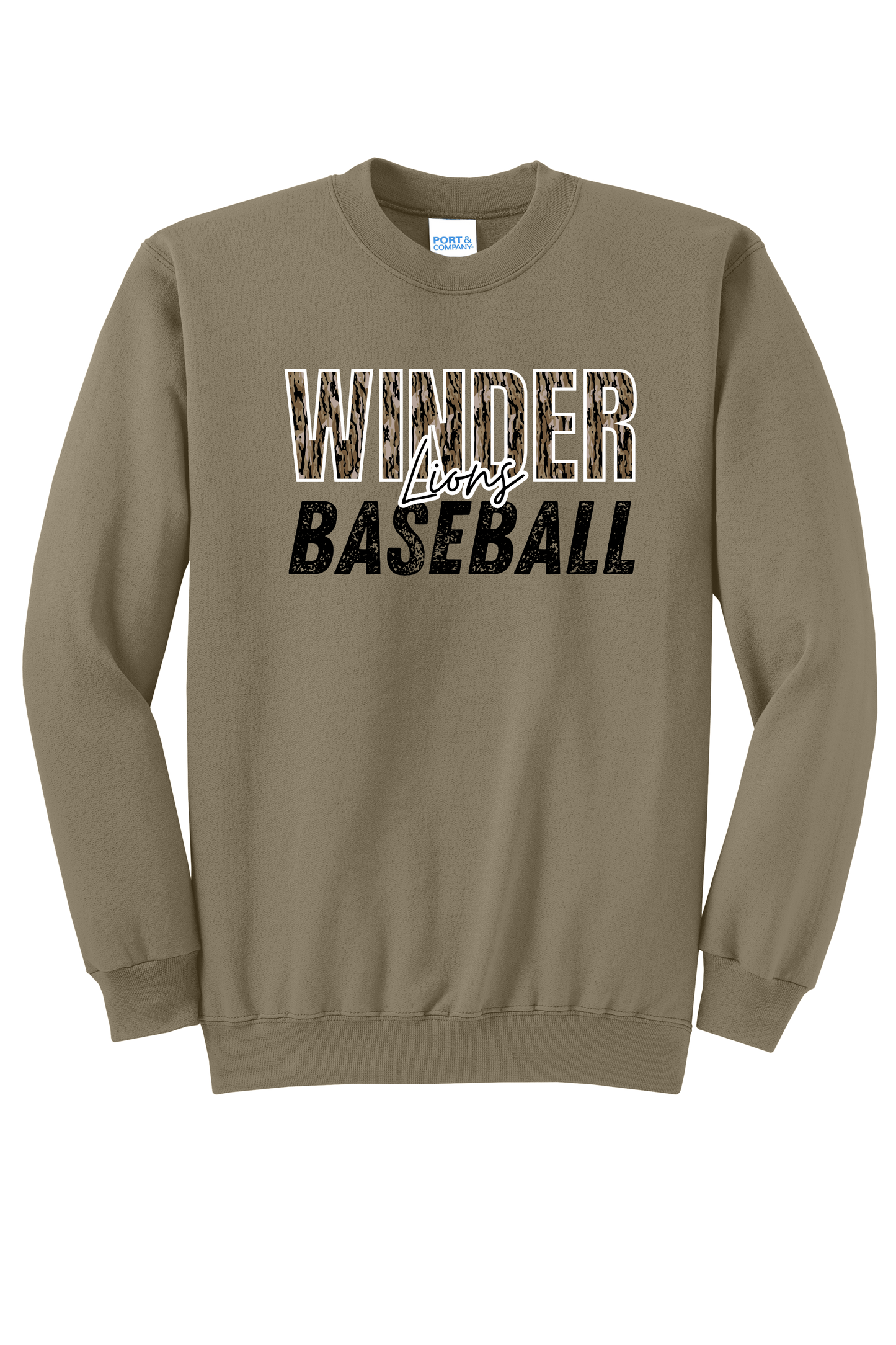 Winder Lions Bottomland Camo Crewneck Adult Sweatshirt