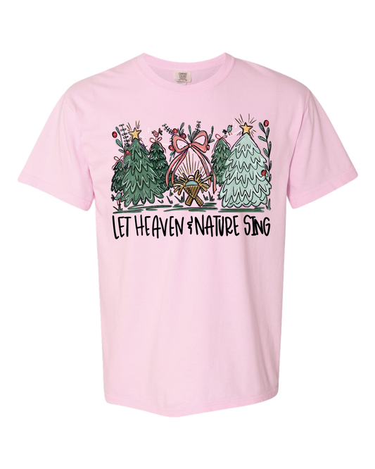 Let Heaven & Nature Sing Unisex Garment-Dyed Heavyweight T-Shirt (Pink)