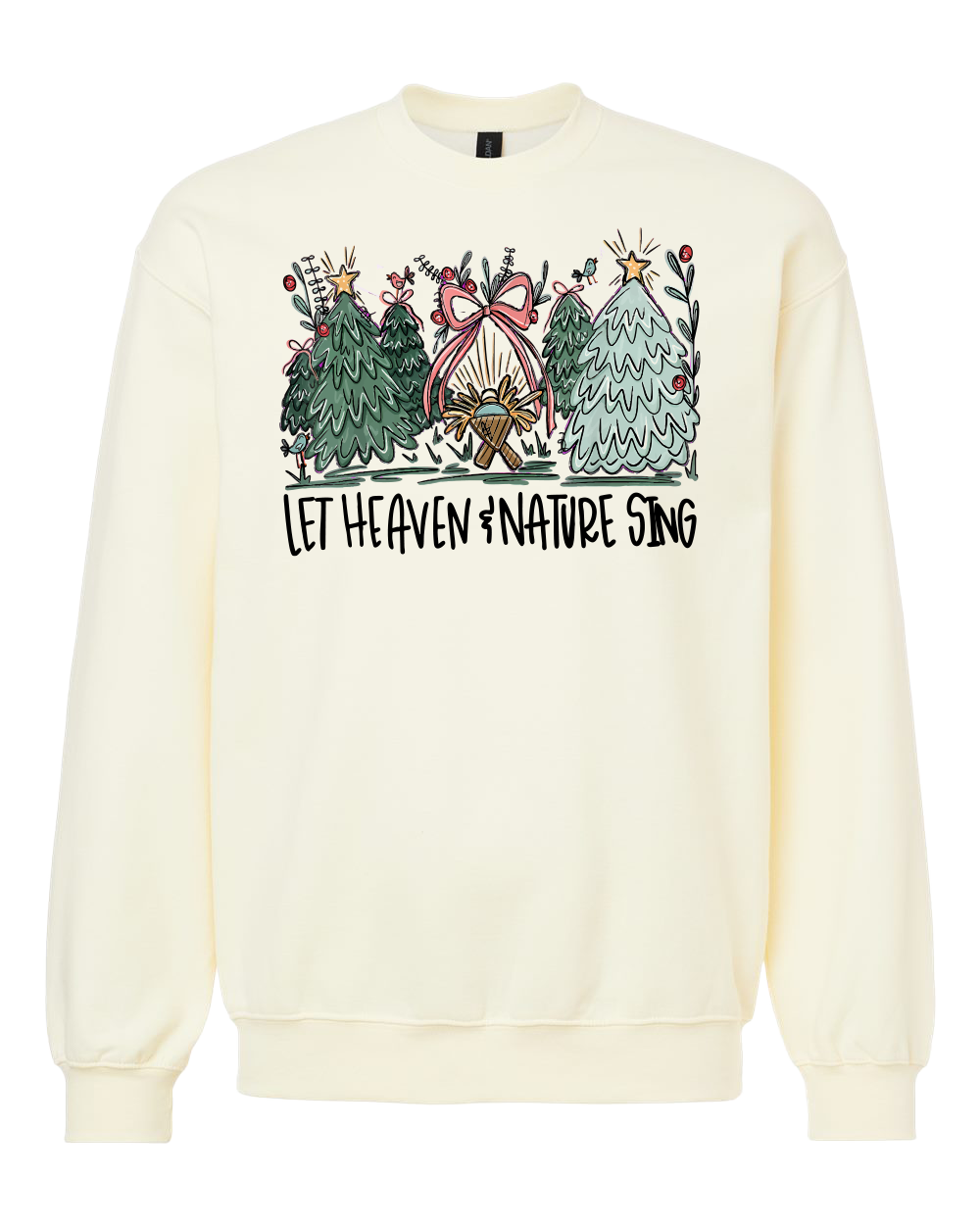 Let Heaven & Nature Sing Fleece Crewneck Sweatshirt (Off White)