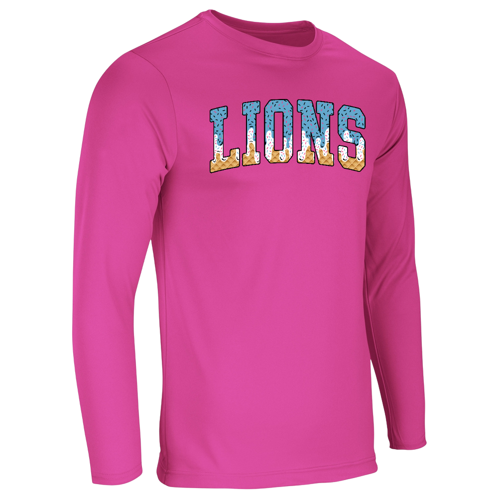 Lions Ice cream Drip Performance Tee - Long Sleeve