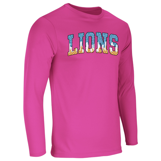 Lions Ice cream Drip Performance Tee - Long Sleeve