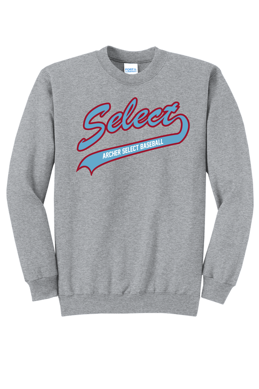 Archer Select Red/Blue Logo Crewneck Adult Sweatshirt