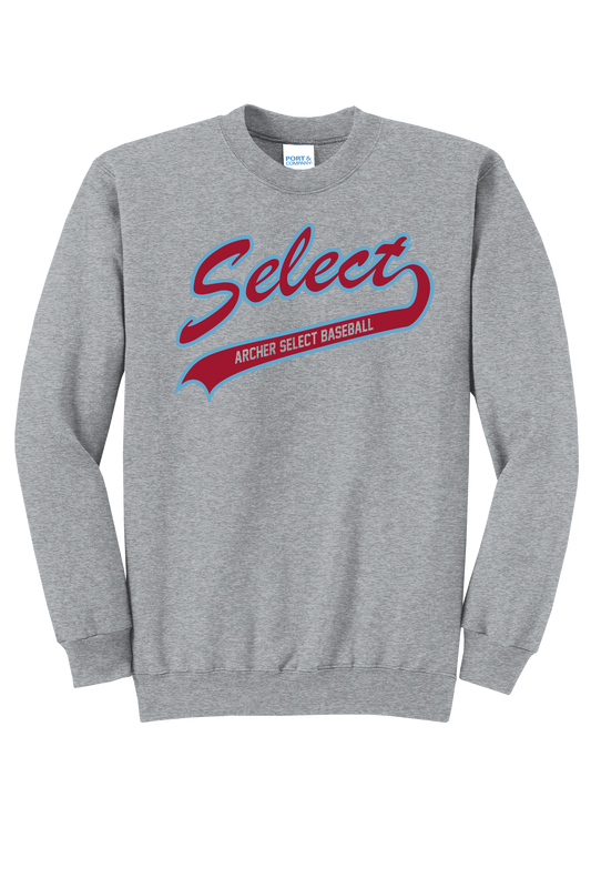 Archer Select Blue/Red Logo Crewneck Adult Sweatshirt