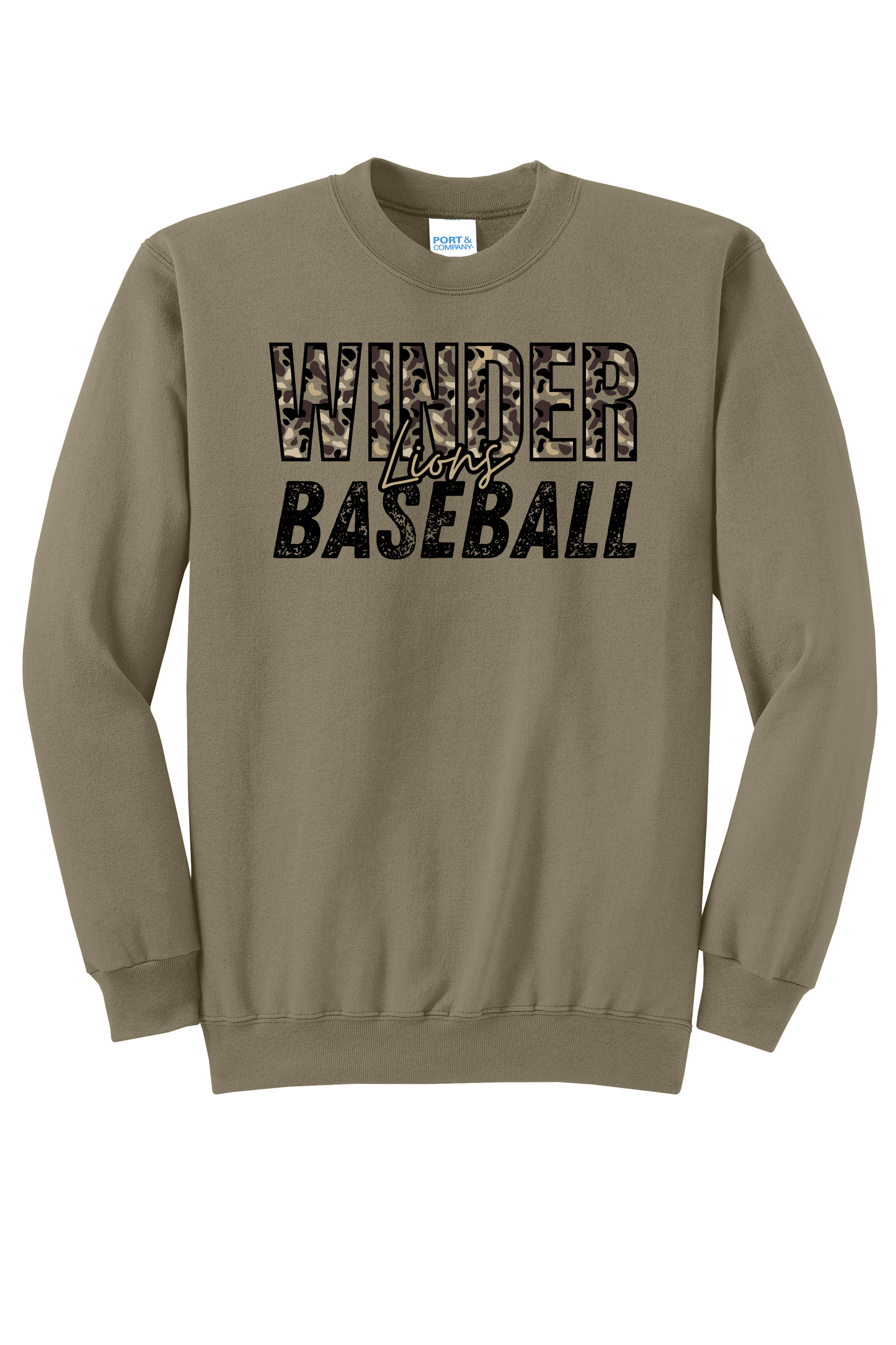 Winder Lions Duck Camo Crewneck Adult Sweatshirt