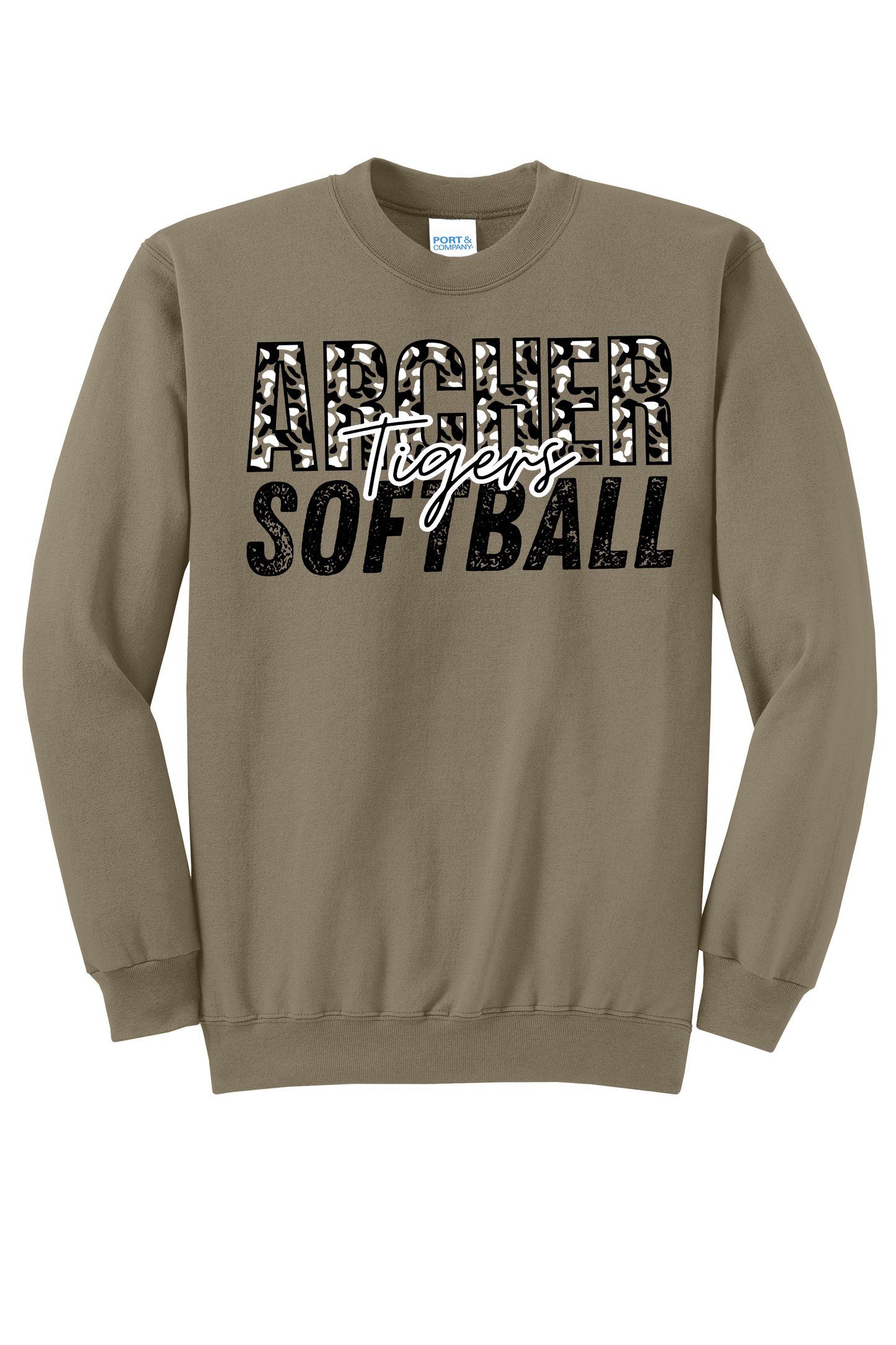 Archer Softball Duck Camo Crewneck Adult Sweatshirt