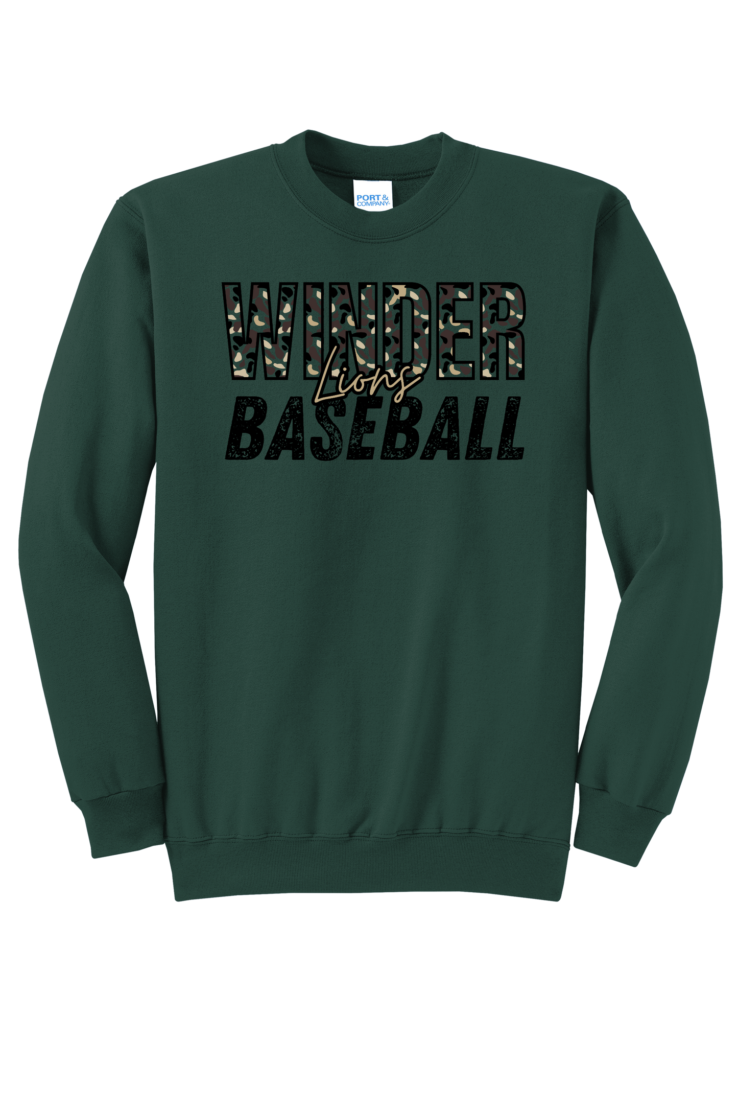 Winder Lions Duck Camo Crewneck Adult Sweatshirt