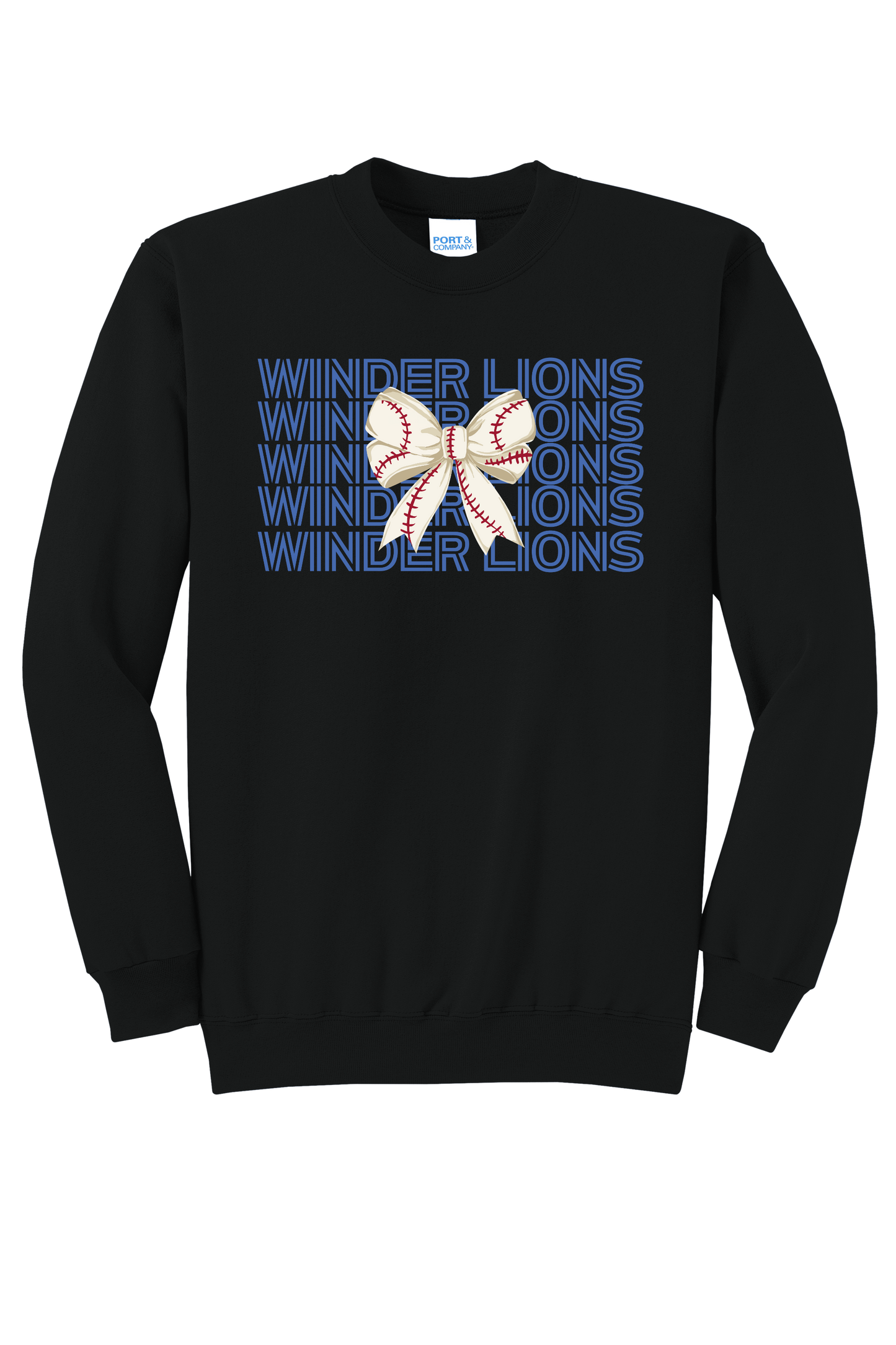 Winder Lions Bow Crewneck Adult Sweatshirt