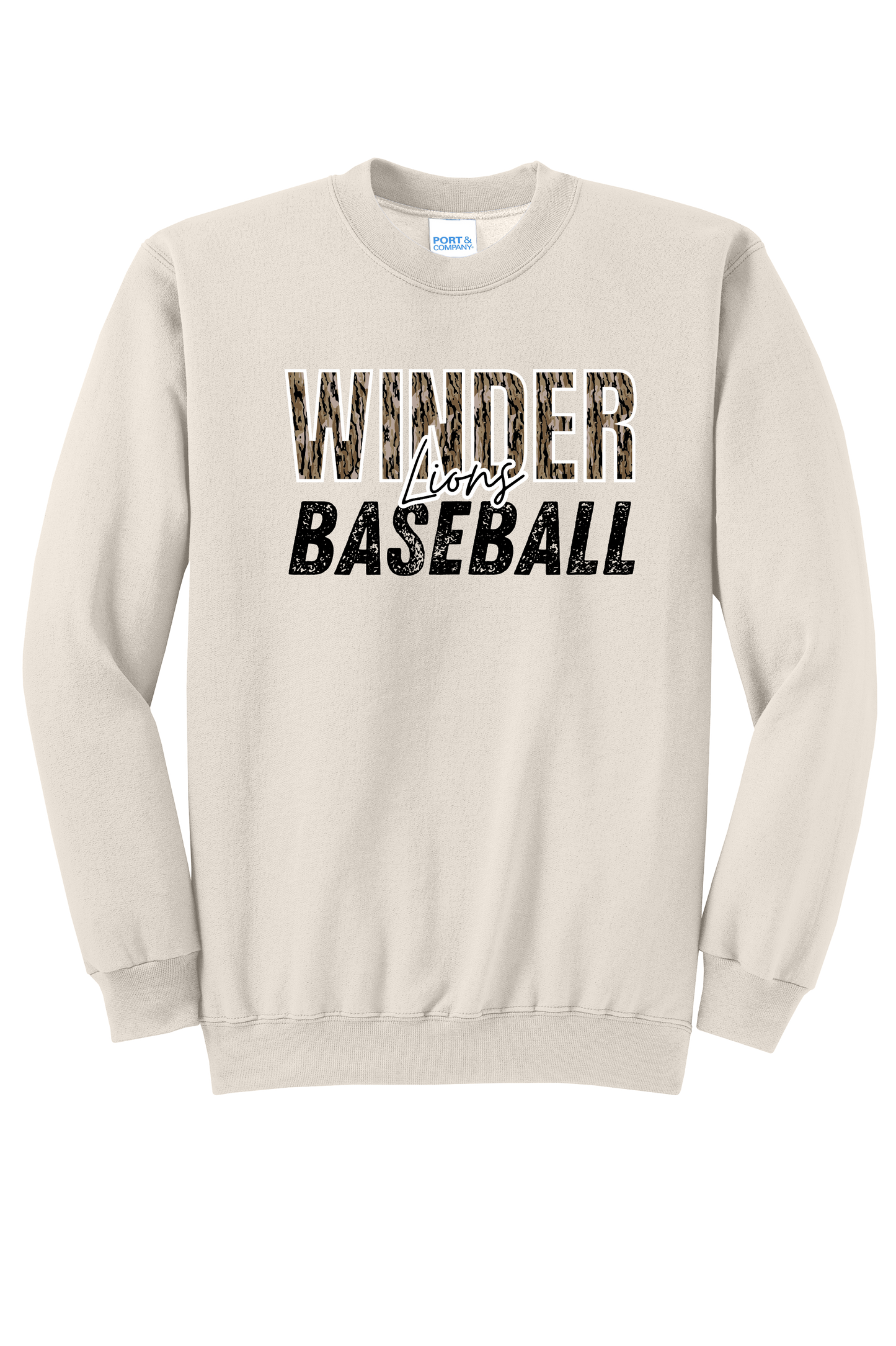 Winder Lions Bottomland Camo Crewneck Adult Sweatshirt