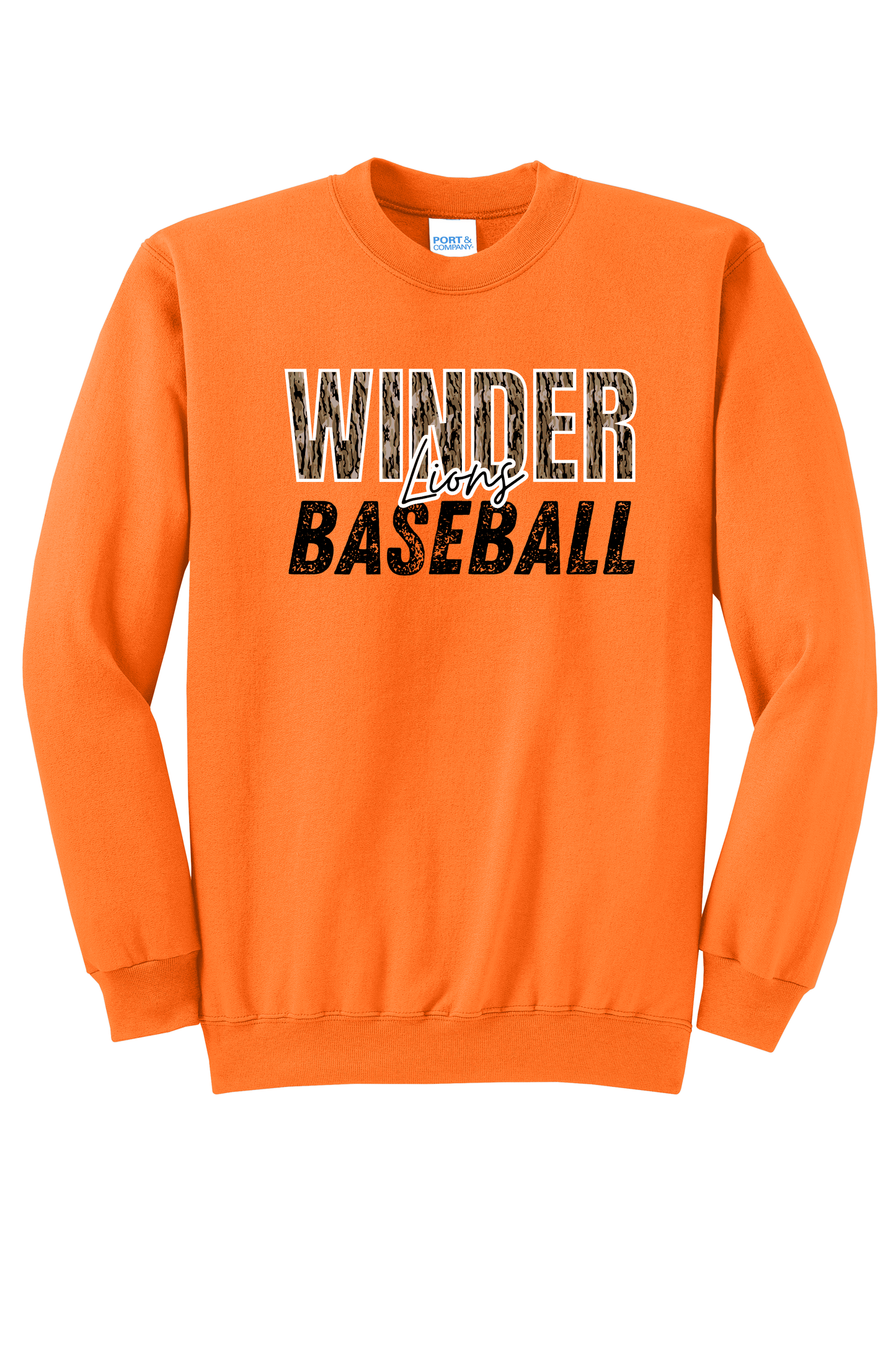 Winder Lions Bottomland Camo Crewneck Adult Sweatshirt