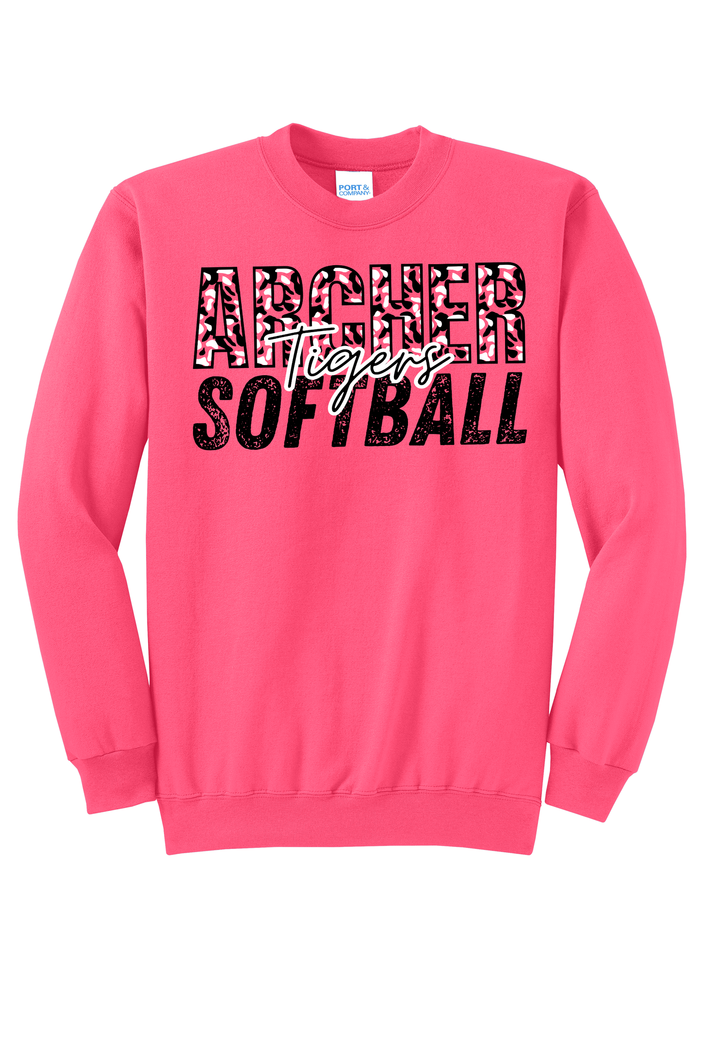 Archer Softball Duck Camo Crewneck Adult Sweatshirt