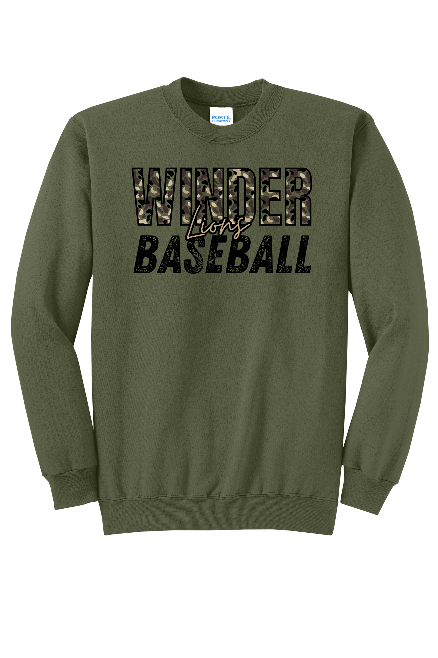 Winder Lions Duck Camo Crewneck Adult Sweatshirt