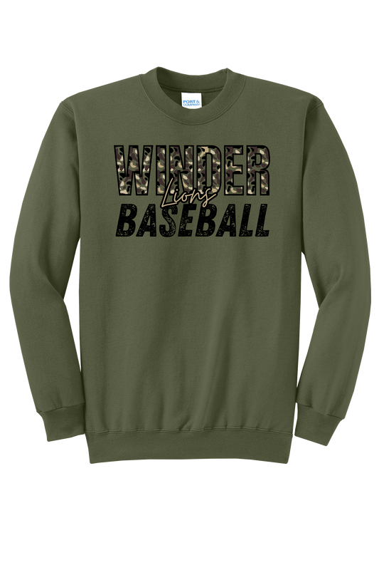 Winder Lions Duck Camo Crewneck Adult Sweatshirt