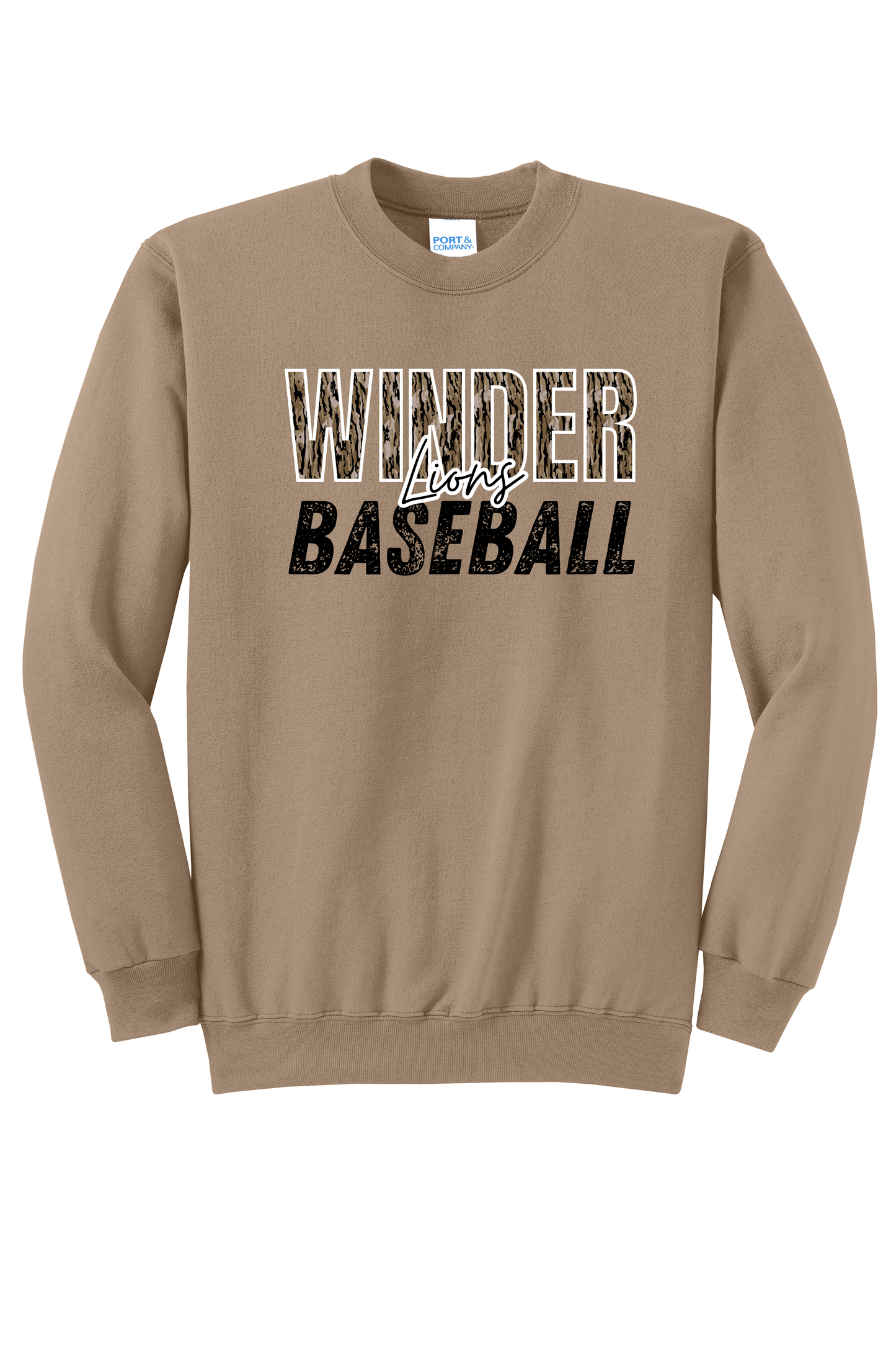 Winder Lions Bottomland Camo Crewneck Adult Sweatshirt