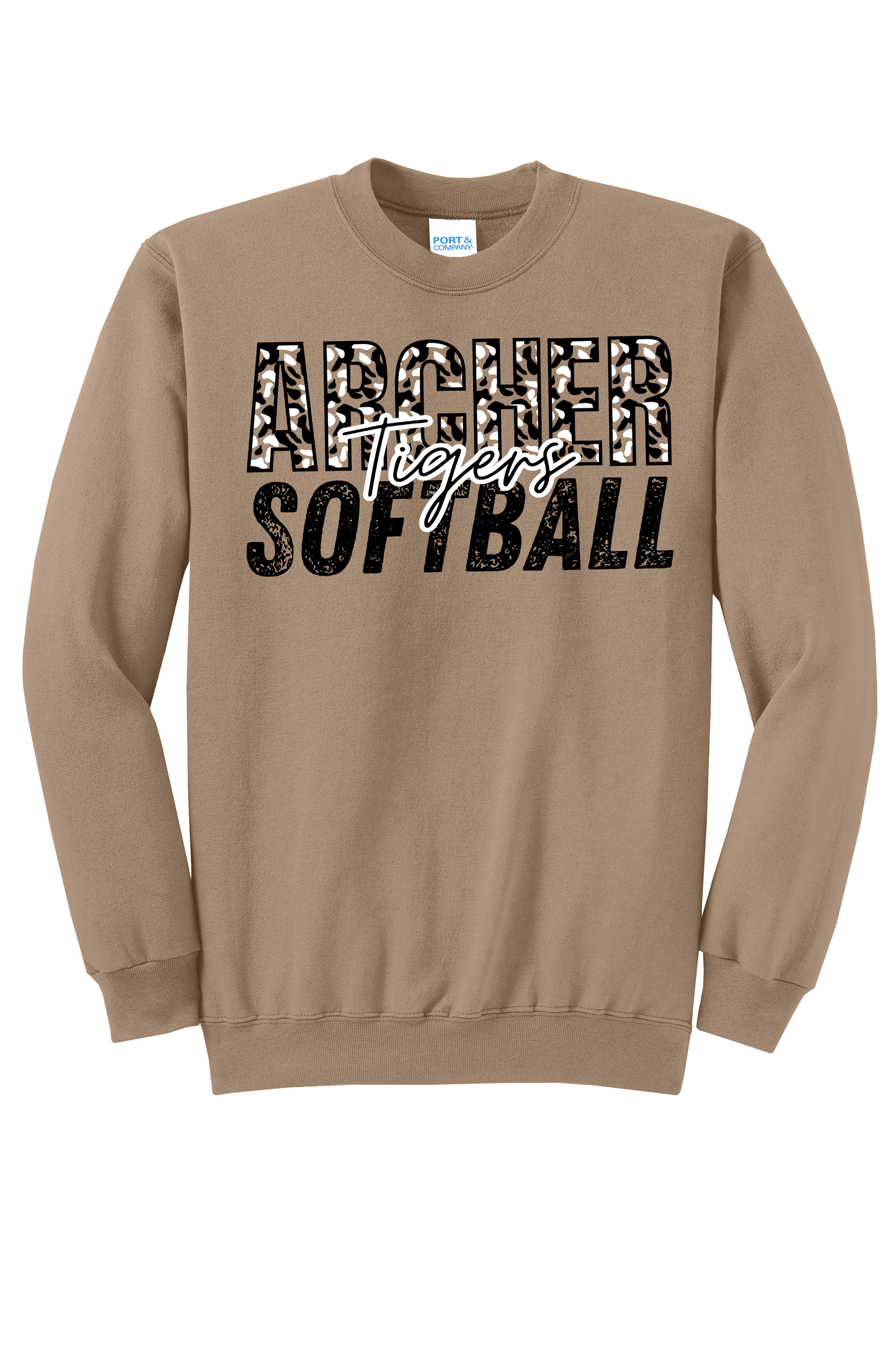 Archer Softball Duck Camo Crewneck Adult Sweatshirt