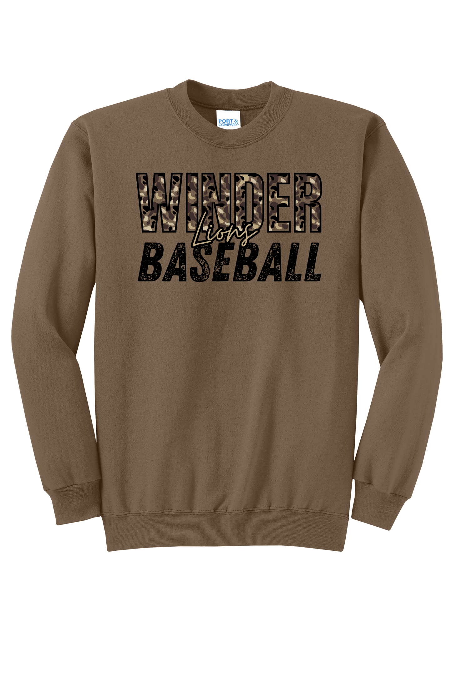 Winder Lions Duck Camo Crewneck Adult Sweatshirt