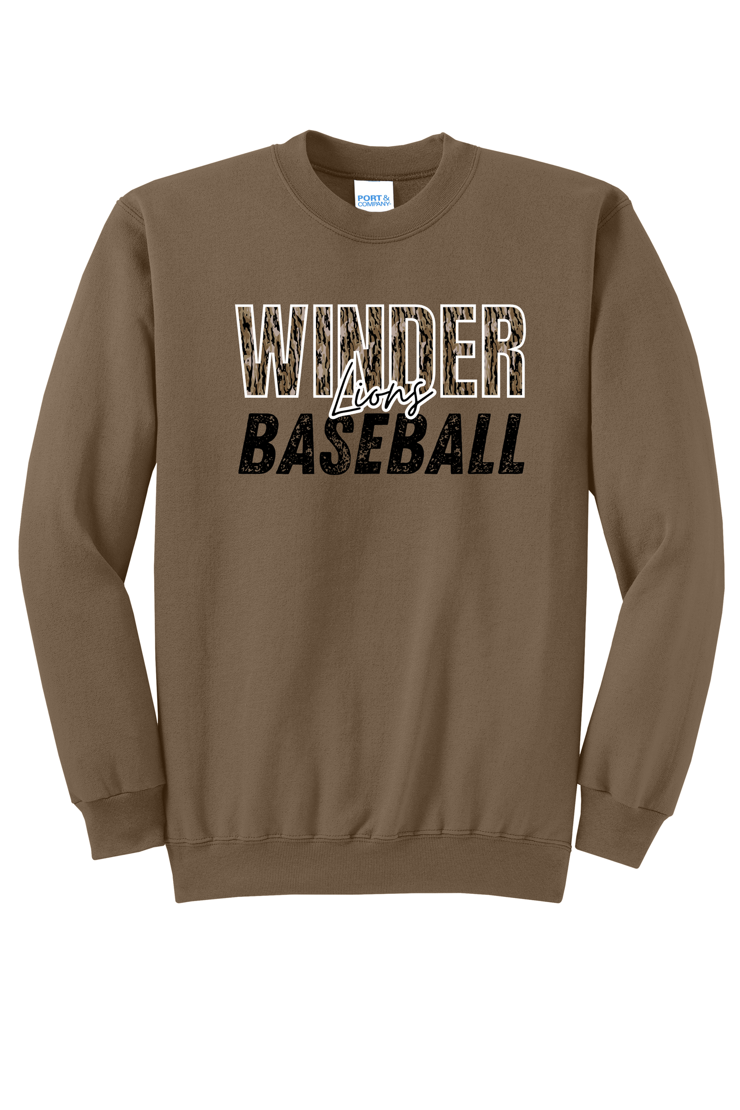 Winder Lions Bottomland Camo Crewneck Adult Sweatshirt