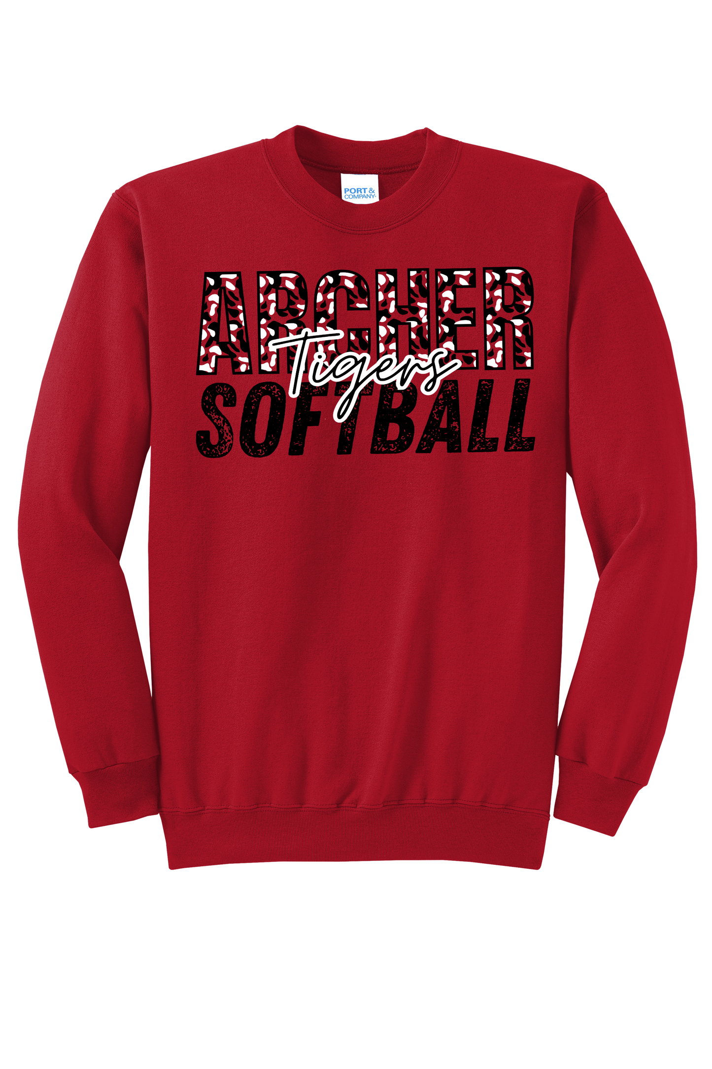 Archer Softball Duck Camo Crewneck Adult Sweatshirt