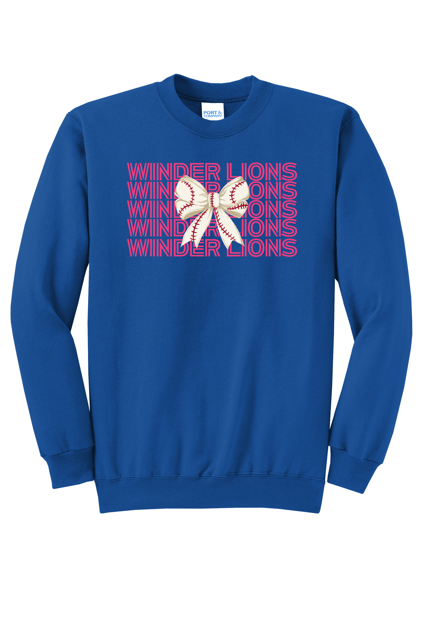 Winder Lions Bow Crewneck Adult Sweatshirt