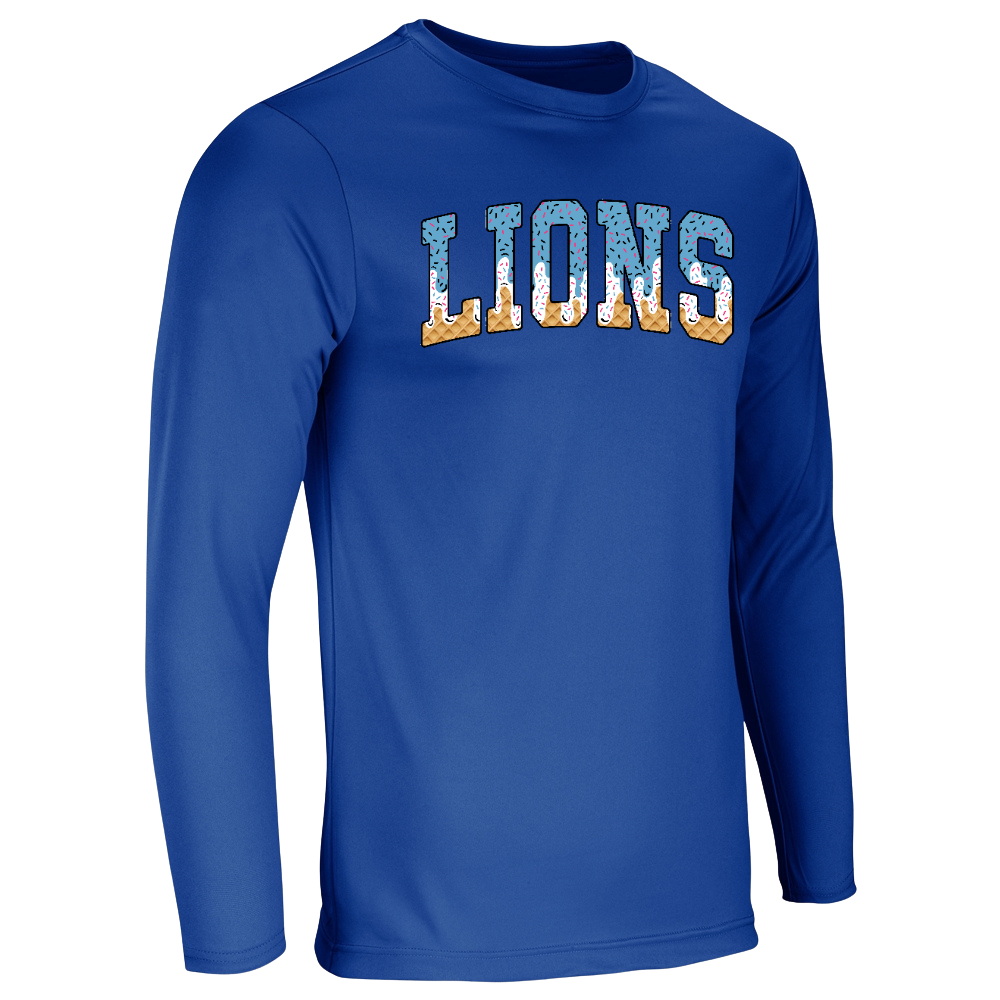 Lions Ice cream Drip Performance Tee - Long Sleeve