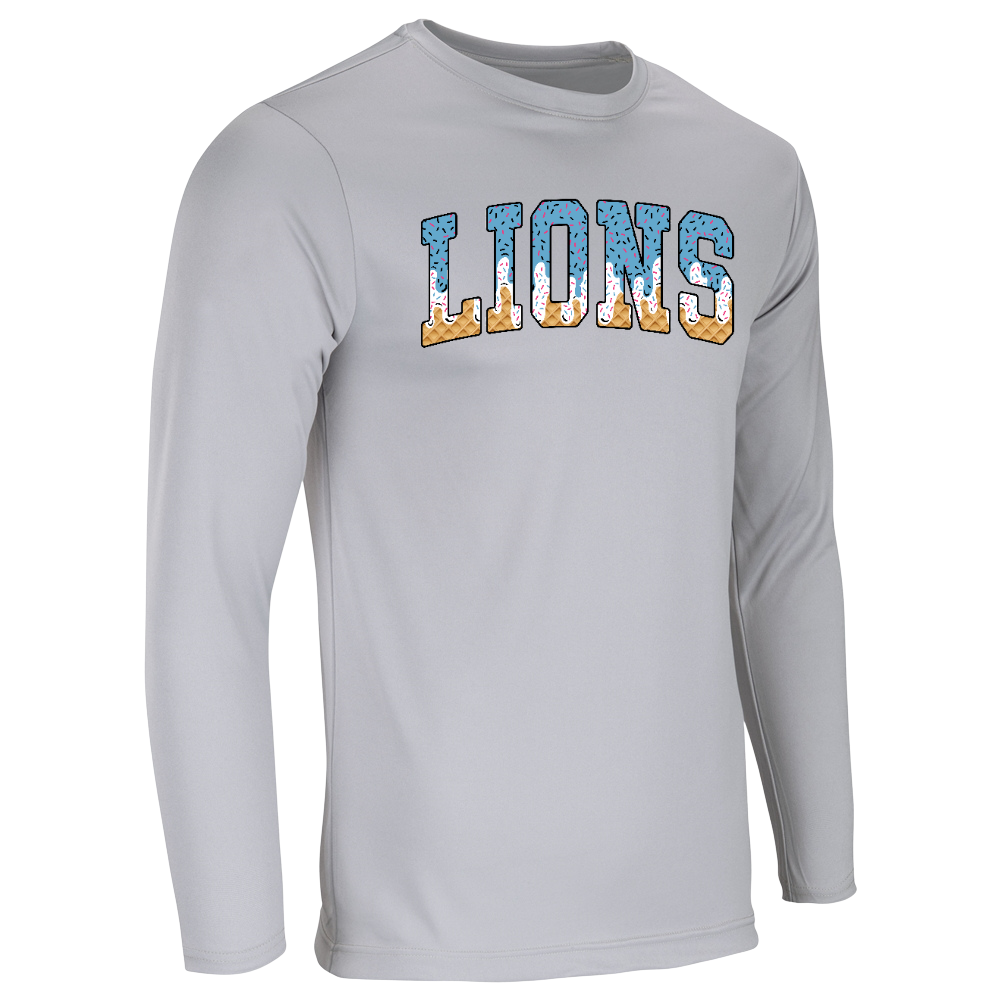 Lions Ice cream Drip Performance Tee - Long Sleeve
